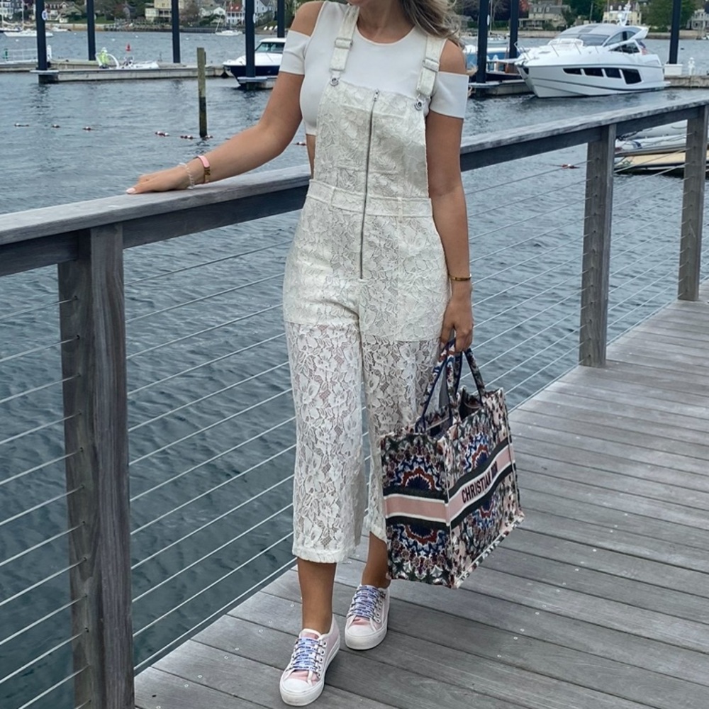 BCBG lace white overall